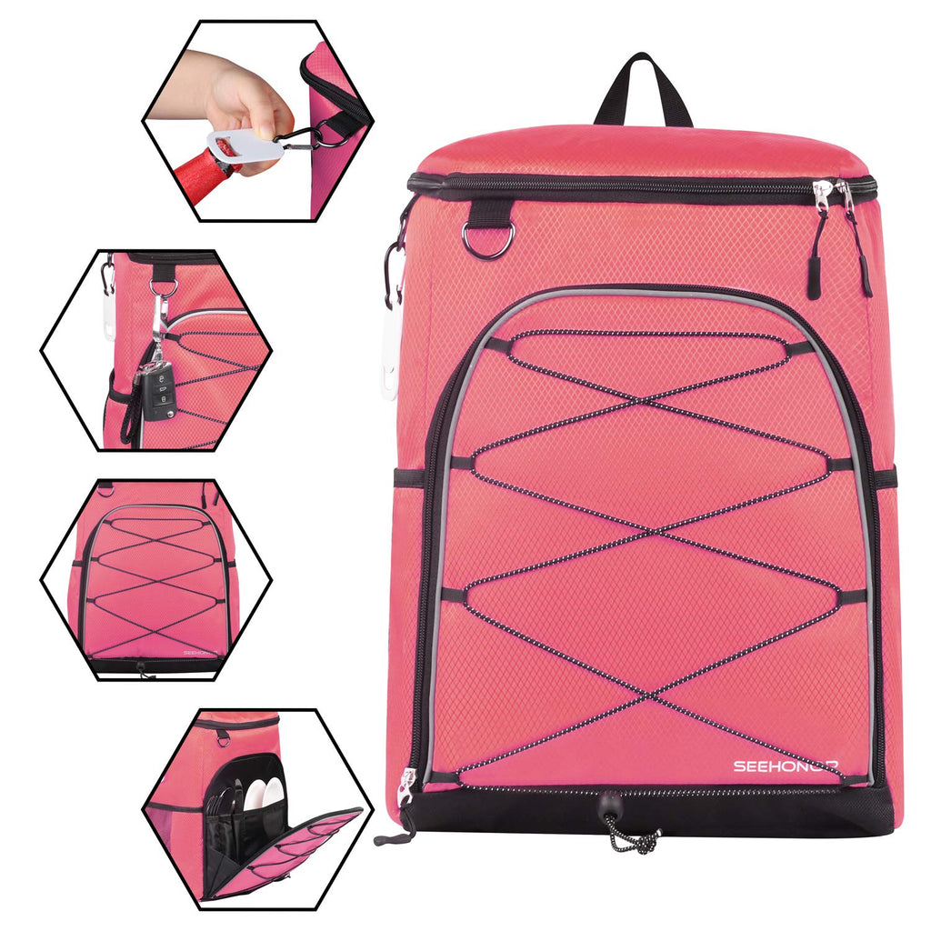 SEEHONOR Insulated Cooler Backpack Leakproof Soft Cooler Bag Lightweig–