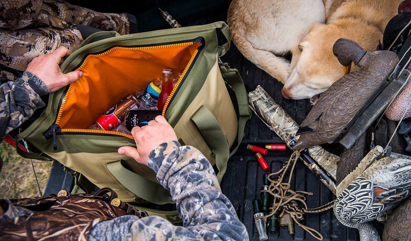 YETI Hopper Two 30 Portable Cooler, Field Tan / Blaze Orange - backpacks4less.com