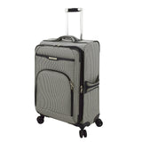 London Fog Oxford III 2 Piece Set (Cabin Bag and 25" Spinner), Black White