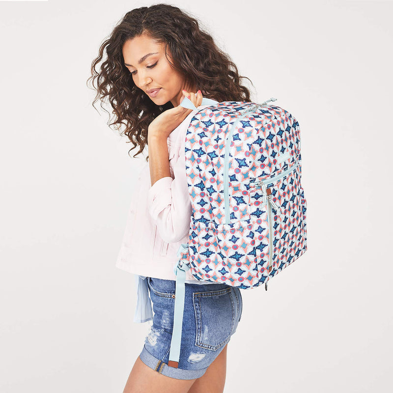 Vera Bradley Lighten Up Study Hall, Water Geo - backpacks4less.com