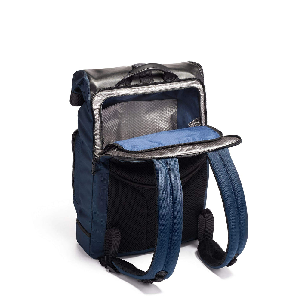 TUMI - Alpha Bravo London Roll Top Laptop Backpack - 15 Inch Computer Bag for Men and Women - Navy - backpacks4less.com