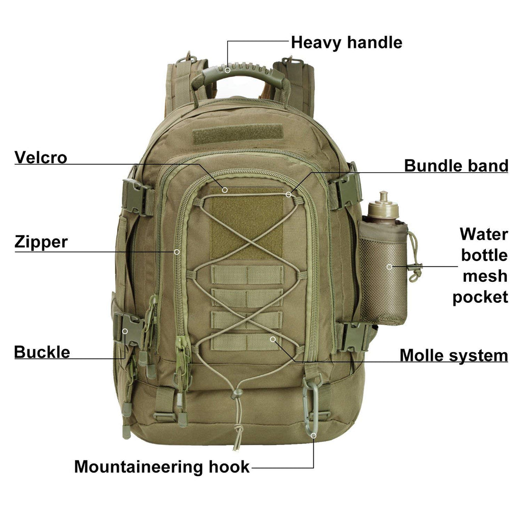 PANS Military Expandable Travel Backpack Tactical Waterproof Outdoor 3–