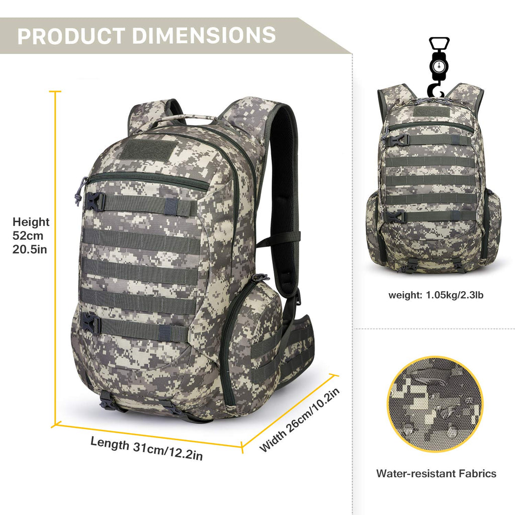 Mardingtop 35L Tactical Backpacks Molle Hiking daypacks for Camping Hiking Military Traveling Camo Khaki Grid-5962 Mardingtop 35L Tactical Backpacks Molle Hiking daypacks for Camping Hiking Military Traveling Camo Khaki Grid-5962