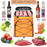 SEEHONOR Insulated Cooler Backpack Leakproof Soft Cooler Bag Lightweight Backpack Cooler for Lunch Picnic Fishing Hiking Camping Park Beach, 25 Cans - backpacks4less.com