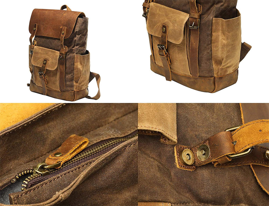 Men Women Vintage Canvas Backpack Satchel Rucksack School Bag