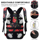 Laptop Backpack, 17.3 Inch Anti Theft Travel Business Laptop Backpack Bag with USB Port and Lock, Water Repellent College School Bookbag Computer Backpack Casual Daypack for Women Girls- Flower2 - backpacks4less.com