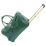 Samantha Brown Wheeled Weekender - Durable croco-embossed PVC - Deep Green -