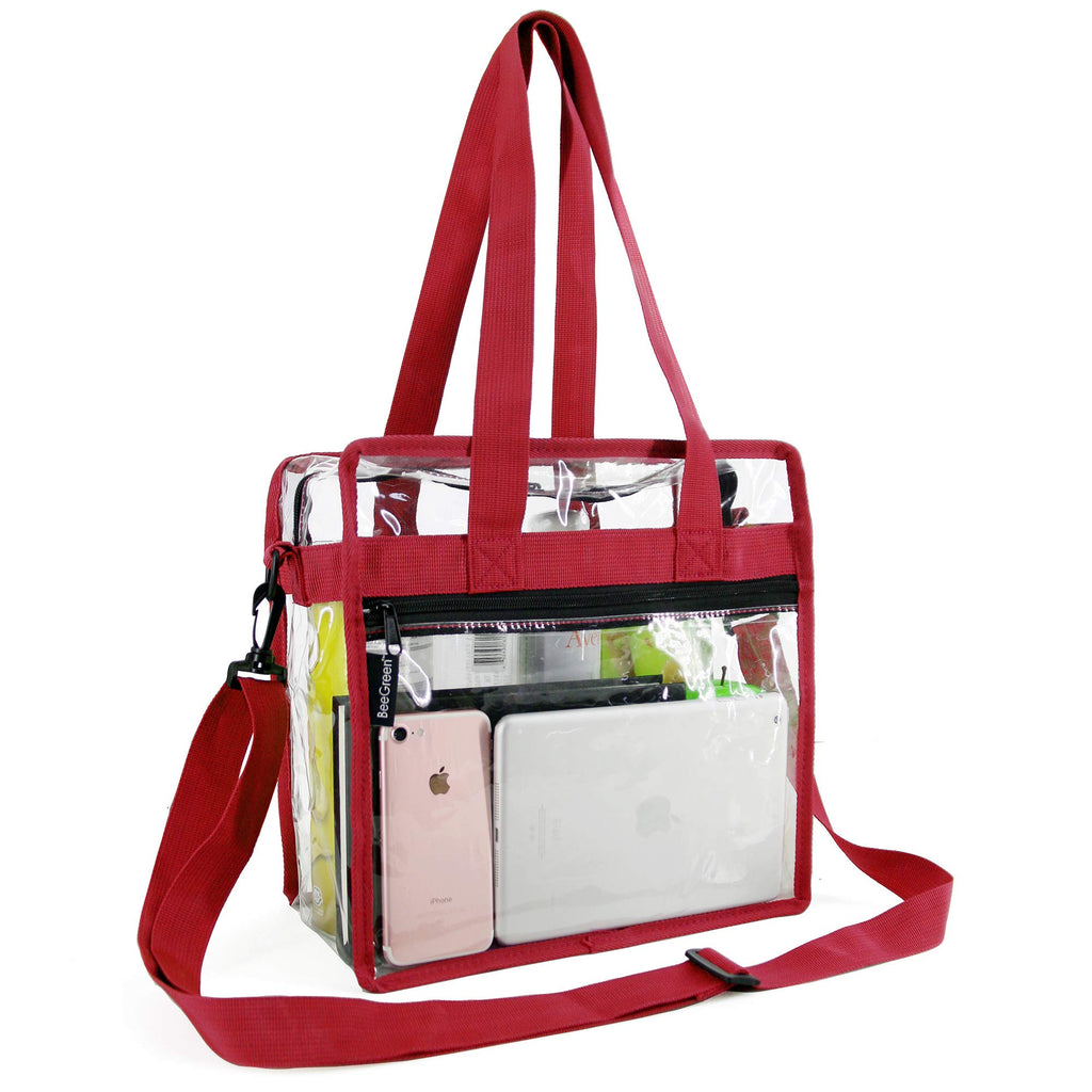 Clear-Tote-Bag-NFL-Stadium-Approved-12 x 12 x 6, NCAA MLB& PGA Security Approved Cross-Body Shoulder Messenger Bag with Adjustable Strap - backpacks4less.com
