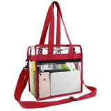 Clear-Tote-Bag-NFL-Stadium-Approved-12 x 12 x 6, NCAA MLB& PGA Security Approved Cross-Body Shoulder Messenger Bag with Adjustable Strap - backpacks4less.com