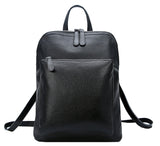 Heshe Women's Vintage Leather Backpack Casual Daypack for Ladies and Girls (Black-L) - backpacks4less.com