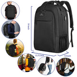 Extra Large Backpack,TSA Friendly College School Bookbags with Laptop Compartment Fit 17Inch Notebook for Boy & Girl,Anti Theft USB Travel Work Rucksack with Luggage Sleeve-Black, Matein - backpacks4less.com
