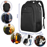 Extra Large Backpack,TSA Friendly College School Bookbags with Laptop Compartment Fit 17Inch Notebook for Boy & Girl,Anti Theft USB Travel Work Rucksack with Luggage Sleeve-Black, Matein - backpacks4less.com