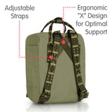 Fjallraven - Kanken Mini Classic Backpack for Everyday, Green/Folk Pattern - backpacks4less.com