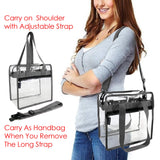 Clear-Bag-For-Women-Stadium-Approved-12 x 12 x 6, NCAA NFL& PGA Security Approved Shoulder Messenger Tote Bag with Adjustable Strap - backpacks4less.com