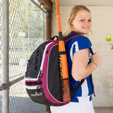 Athletico Baseball Bat Bag - Backpack for Baseball, T-Ball & Softball Equipment & Gear for Youth and Adults | Holds Bat, Helmet, Glove, Shoes |Shoe Compartment & Fence Hook (Maroon) - backpacks4less.com