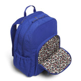 Vera Bradley Iconic Campus Backpack, Microfiber, Gage Blue - backpacks4less.com