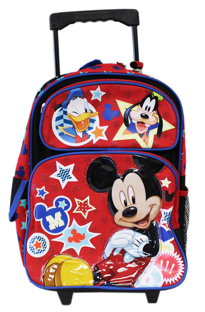Disney Full Size Mickey Mouse and Friends Kids Rolling Backpack - backpacks4less.com