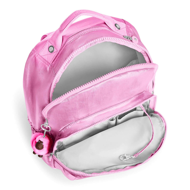 Kipling Seoul Go Large Metallic 15" Laptop Backpack Prom Pink Metallic - backpacks4less.com