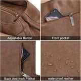 Leather Backpack for Women Men College Laptop Backpack Vintage Backpack Purse - backpacks4less.com