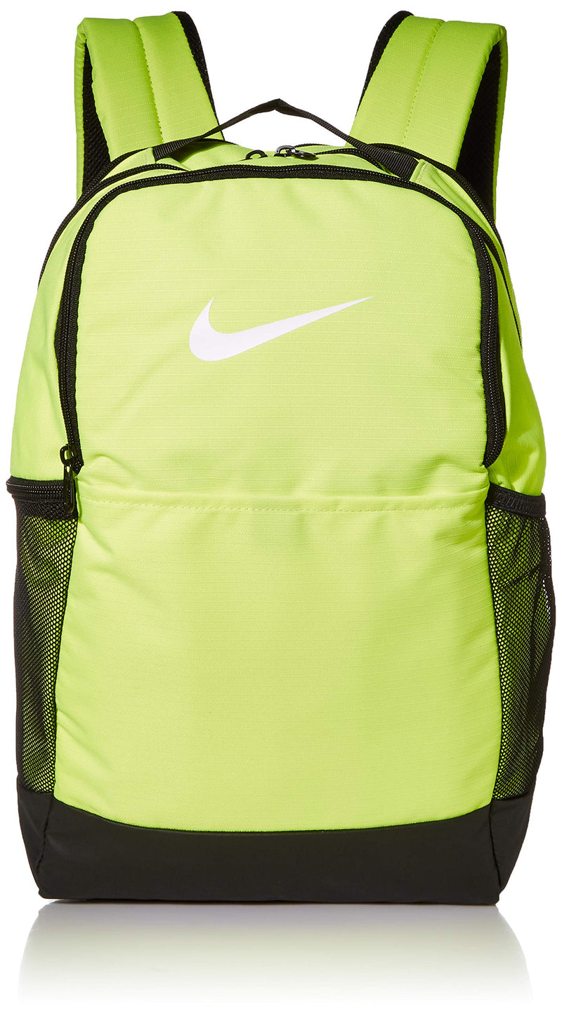 Nike Brasilia Medium Training Backpack, Nike Backpack for Women and Men with Secure Storage & Water Resistant Coating, Volt/Black/White - backpacks4less.com