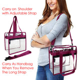 Clear-Purse-Stadium-Approved-Crossbody-For-Women-12 x 12 x 6, NCAA NFL& PGA Security Approved Shoulder Messenger Tote Bag with Adjustable Strap - backpacks4less.com