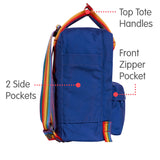 Fjallraven - Kanken Classic Backpack for Everyday, Deep Blue/Rainbow Pattern - backpacks4less.com