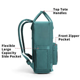 KALIDI Casual Backpack for Women,15 Inches Laptop Classic Backpack Camping Rucksack Travel Outdoor Daypack College School Bag (Frost Green) - backpacks4less.com