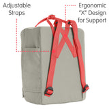 Fjallraven - Kanken Classic Backpack for Everyday, Limited Edition Fog/Peach Pink - backpacks4less.com