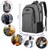 17 Inch Laptop Backpack, MATEIN TSA Large Backpack for Travel and Business with USB Charger Port, Water Resistant Big Flight Approved Weekender Carry-On Backpack with Luggage Sleeve for Women and Men - backpacks4less.com