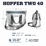 YETI Hopper Two 40 Portable Cooler, Fog Gray / Tahoe Blue - backpacks4less.com