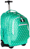 JanSport Unisex Driver 8 Wheeled Seafoam Green/White Dots Backpack - backpacks4less.com