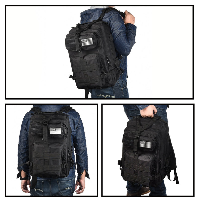 NOOLA Military Tactical Backpack Large Army Rucksack Assault Pack Molle Bag Black - backpacks4less.com