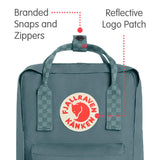 Fjallraven - Kanken Mini Classic Backpack for Everyday, Frost Green/Chess Pattern - backpacks4less.com