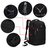 Hynes Eagle Flight Approved Carry on Backpack Travel Backpack 40L, Black 2018 - backpacks4less.com