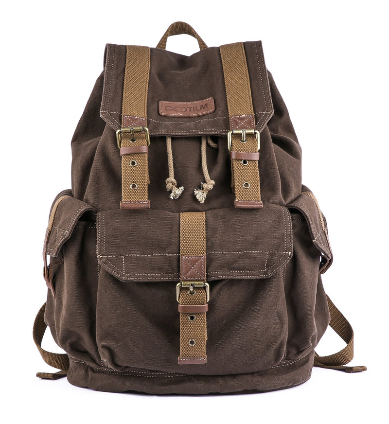 Gootium 21101CF Specially High Density Thick Canvas Backpack Rucksack,Coffee - backpacks4less.com