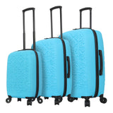 Mia Toro Italy Molded Art Mozaic Hard Side Spinner Luggage 3 Piece Set, Aqua, One Size
