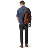 Fossil Men's Leather Estate Backpack, Cognac - backpacks4less.com