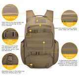 Mardingtop 28L Tactical Backpacks Molle Hiking daypacks for Camping Hiking Military Traveling 28L-Khaki - backpacks4less.com