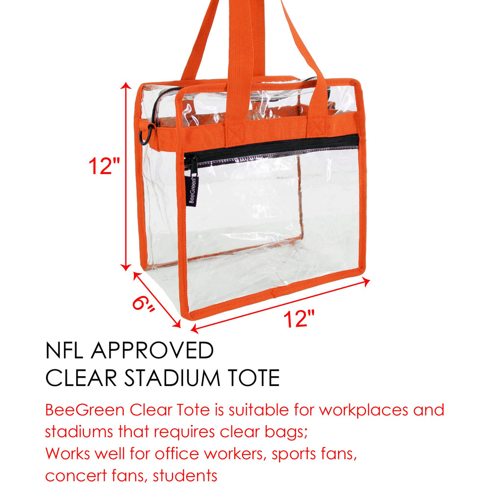 Clear-Bag-Stadium-Approved-12 x 12 x 6, NCAA NFL& PGA Security Approved Shoulder Messenger Tote Bag with Adjustable Strap - backpacks4less.com