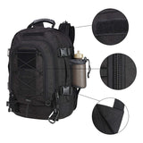 Military Expandable Travel Backpack Tactical Waterproof Work Backpack for Men(BLACK) - backpacks4less.com