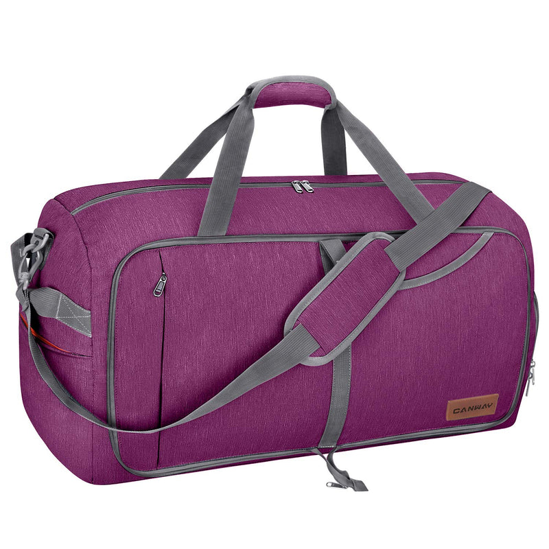 Canway 65L Travel Duffel Bag, Foldable Weekender Bag with Shoes Compartment for Men Women Water-proof & Tear Resistant (Lavender Purple, 65L) - backpacks4less.com