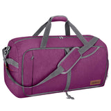 Canway 65L Travel Duffel Bag, Foldable Weekender Bag with Shoes Compartment for Men Women Water-proof & Tear Resistant (Lavender Purple, 65L)