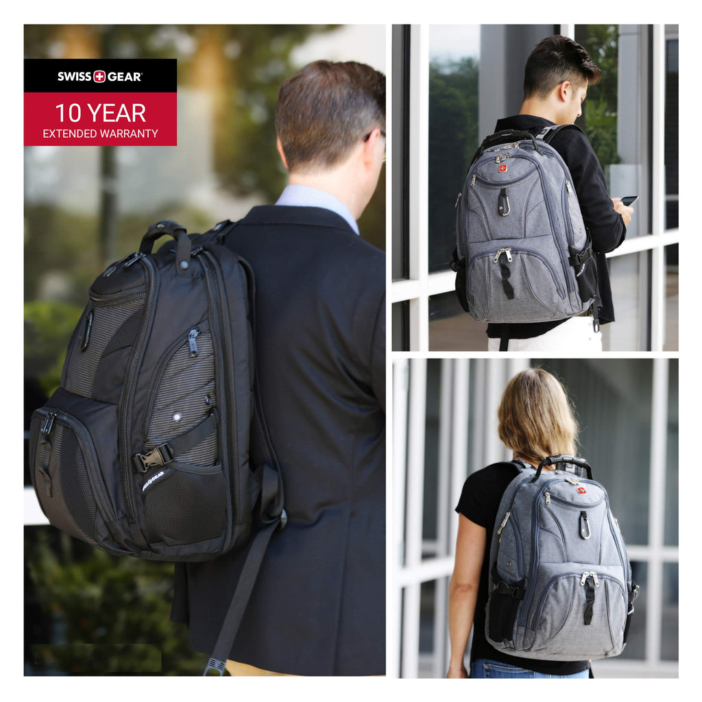 SwissGear 1900 Scansmart TSA Laptop Backpack - Grey Heather - backpacks4less.com