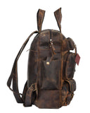 Ruzioon Vintage Buffalo Leather Backpack Multi Pockets Travel Bag for Men/Women - backpacks4less.com