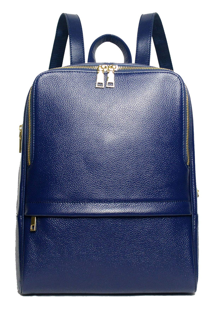 bright blue leather backpack Coolcy Hot Style Women Real Genuine Leather Backpack Fashion Bag (Royal Blue )