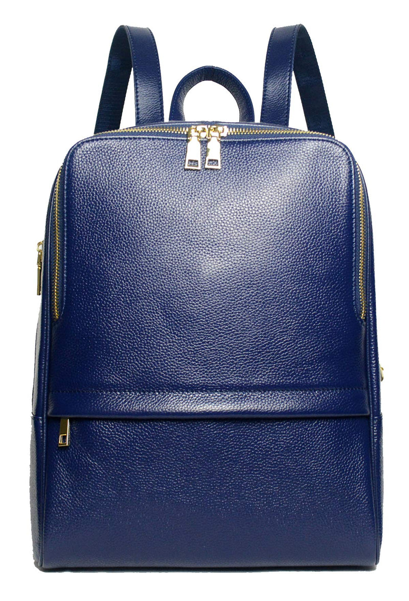 Coolcy Hot Style Women Real Genuine Leather Backpack Fashion Bag (Royal Blue) - backpacks4less.com