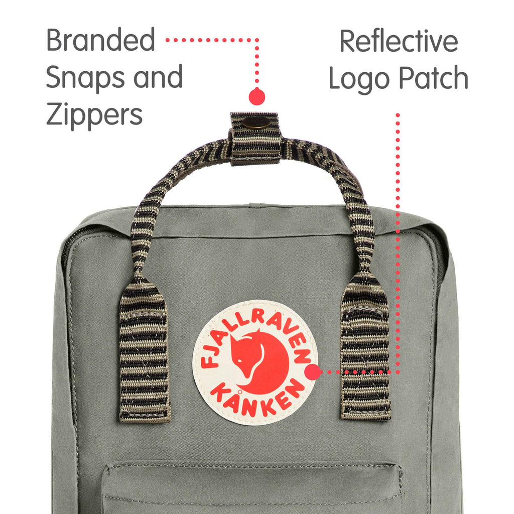 Fjallraven - Kanken Mini Classic Backpack for Everyday, Fog/Striped - backpacks4less.com