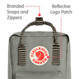 Fjallraven - Kanken Mini Classic Backpack for Everyday, Fog/Striped - backpacks4less.com