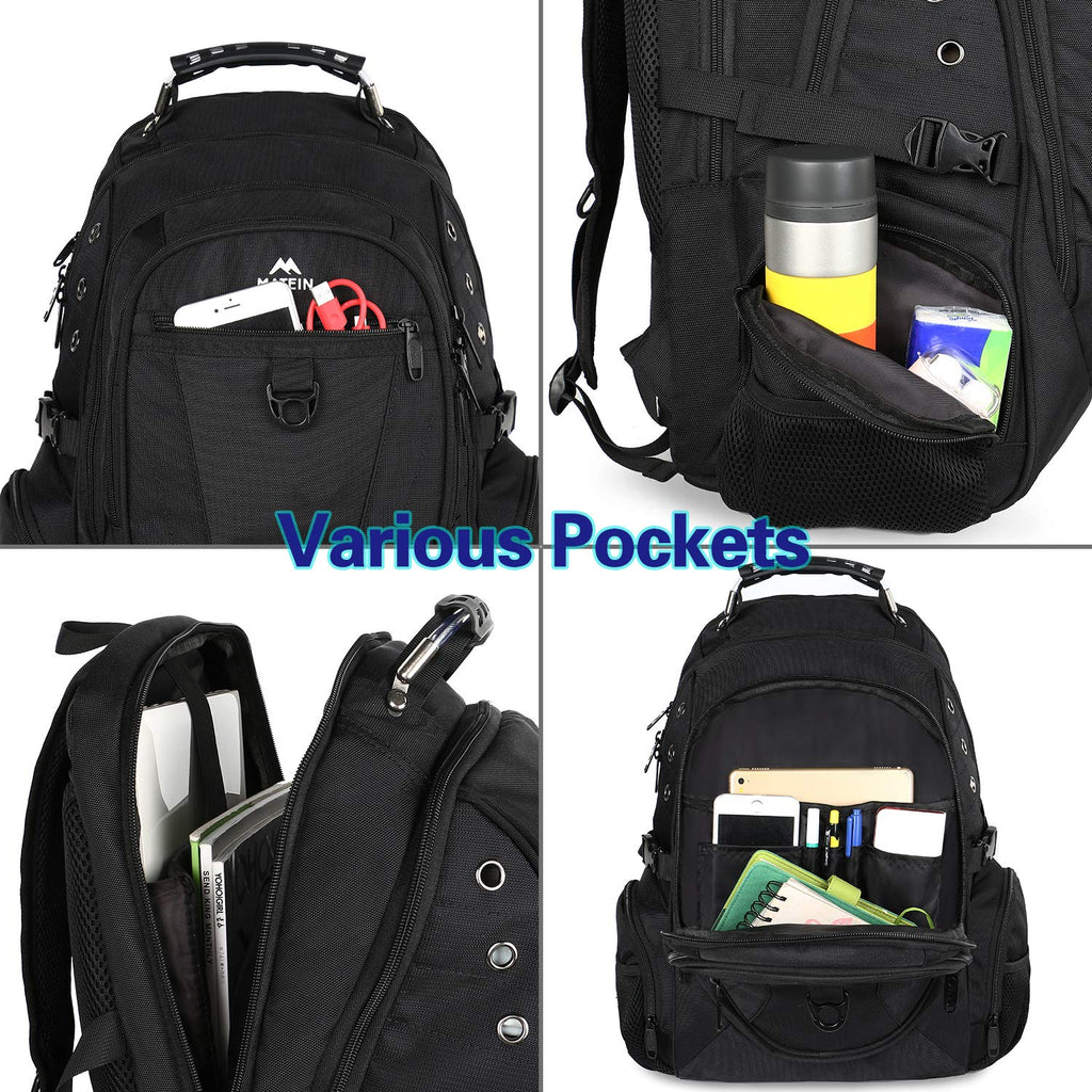 Matein Rolling Backpack, Travel Backpack with Removable Wheels for Men and Women, Roller Backpack fit 17 inch Laptop for Business, School, College, Black Matein Rolling Backpack, Travel Backpack with Removable Wheels for Men and Women, Roller Backpack fit 17 inch Laptop for Business, School, College, Black