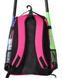 Athletico Baseball Bat Bag - Backpack for Baseball, T-Ball & Softball Equipment & Gear for Youth and Adults | Holds Bat, Helmet, Glove, Shoes | Shoe Compartment & Fence Hook (Magenta) - backpacks4less.com